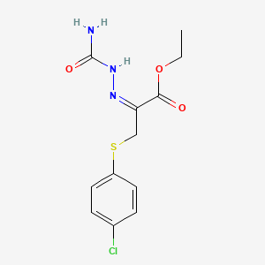 molecular formula C12H14ClN3O3S B2895717 ethyl (2E)-2-[(carbamoylamino)imino]-3-[(4-chlorophenyl)sulfanyl]propanoate CAS No. 886361-57-5
