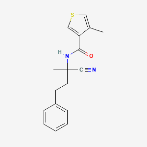 molecular formula C17H18N2OS B2895727 N-(1-cyano-1-methyl-3-phenylpropyl)-4-methylthiophene-3-carboxamide CAS No. 2094556-39-3