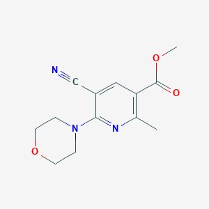 molecular formula C13H15N3O3 B2895738 Methyl 5-cyano-2-methyl-6-morpholinonicotinate CAS No. 306979-85-1