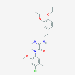 1-(4-chloro-2-methoxy-5-methylphenyl)-3-((3,4-diethoxyphenethyl)amino)pyrazin-2(1H)-one