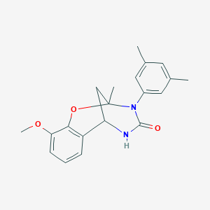 molecular formula C20H22N2O3 B2895750 10-(3,5-dimethylphenyl)-6-methoxy-9-methyl-8-oxa-10,12-diazatricyclo[7.3.1.0^{2,7}]trideca-2,4,6-trien-11-one CAS No. 899213-32-2