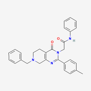 2-(7-benzyl-4-oxo-2-(p-tolyl)-5,6,7,8-tetrahydropyrido[3,4-d]pyrimidin-3(4H)-yl)-N-phenylacetamide