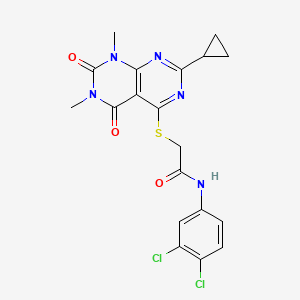 2-((2-cyclopropyl-6,8-dimethyl-5,7-dioxo-5,6,7,8-tetrahydropyrimido[4,5-d]pyrimidin-4-yl)thio)-N-(3,4-dichlorophenyl)acetamide
