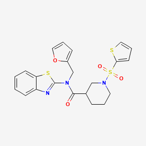 N-(benzo[d]thiazol-2-yl)-N-(furan-2-ylmethyl)-1-(thiophen-2-ylsulfonyl)piperidine-3-carboxamide