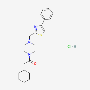 2-Cyclohexyl-1-(4-((4-phenylthiazol-2-yl)methyl)piperazin-1-yl)ethanone hydrochloride