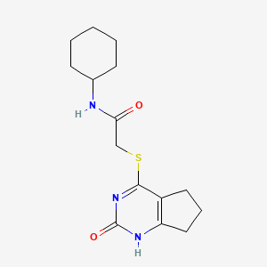 N-cyclohexyl-2-[(2-oxo-1,5,6,7-tetrahydrocyclopenta[d]pyrimidin-4-yl)sulfanyl]acetamide