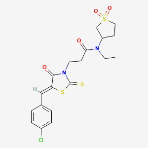 3-[(5Z)-5-(4-chlorobenzylidene)-4-oxo-2-thioxo-1,3-thiazolidin-3-yl]-N-(1,1-dioxidotetrahydrothiophen-3-yl)-N-ethylpropanamide