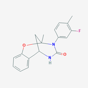 molecular formula C18H17FN2O2 B2895771 10-(3-fluoro-4-methylphenyl)-9-methyl-8-oxa-10,12-diazatricyclo[7.3.1.0^{2,7}]trideca-2,4,6-trien-11-one CAS No. 899962-49-3