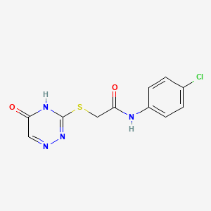 N-(4-chlorophenyl)-2-(5-oxo(4H-1,2,4-triazin-3-ylthio))acetamide