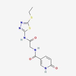 N-(2-((5-(ethylthio)-1,3,4-thiadiazol-2-yl)amino)-2-oxoethyl)-6-oxo-1,6-dihydropyridine-3-carboxamide