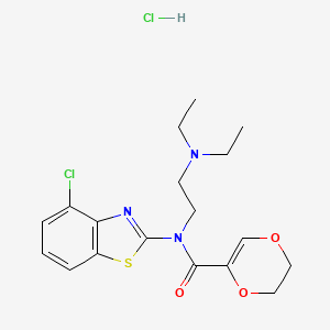 N-(4-chlorobenzo[d]thiazol-2-yl)-N-(2-(diethylamino)ethyl)-5,6-dihydro-1,4-dioxine-2-carboxamide hydrochloride