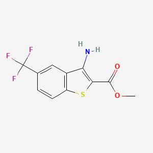 molecular formula C11H8F3NO2S B2895783 Methyl 3-amino-5-(trifluoromethyl)-1-benzothiophene-2-carboxylate CAS No. 1609256-10-1