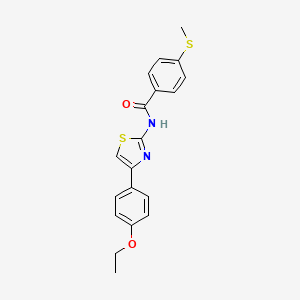 molecular formula C19H18N2O2S2 B2895794 N-(4-(4-ethoxyphenyl)thiazol-2-yl)-4-(methylthio)benzamide CAS No. 896350-78-0