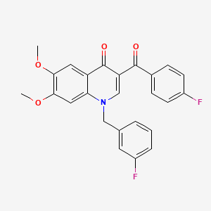 molecular formula C25H19F2NO4 B2895827 3-(4-Fluorobenzoyl)-1-[(3-fluorophenyl)methyl]-6,7-dimethoxy-1,4-dihydroquinolin-4-one CAS No. 866727-22-2