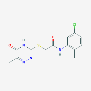 molecular formula C13H13ClN4O2S B2895830 N-(5-chloro-2-methylphenyl)-2-[(6-methyl-5-oxo-2,5-dihydro-1,2,4-triazin-3-yl)sulfanyl]acetamide CAS No. 522642-01-9