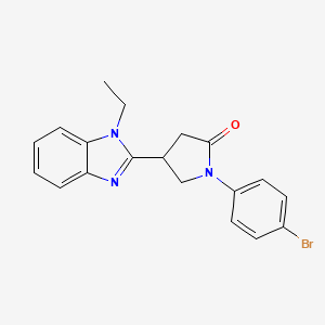 molecular formula C19H18BrN3O B2895831 1-(4-bromophenyl)-4-(1-ethyl-1H-1,3-benzodiazol-2-yl)pyrrolidin-2-one CAS No. 847395-37-3