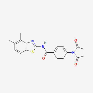molecular formula C20H17N3O3S B2895832 N-(4,5-dimethyl-1,3-benzothiazol-2-yl)-4-(2,5-dioxopyrrolidin-1-yl)benzamide CAS No. 864860-78-6