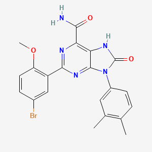 2-(5-bromo-2-methoxyphenyl)-9-(3,4-dimethylphenyl)-8-oxo-8,9-dihydro-7H-purine-6-carboxamide