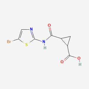 molecular formula C8H7BrN2O3S B2895860 2-[(5-Bromo-1,3-thiazol-2-yl)carbamoyl]cyclopropane-1-carboxylic acid CAS No. 1183522-41-9