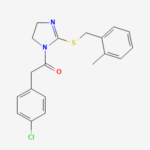 2-(4-chlorophenyl)-1-(2-((2-methylbenzyl)thio)-4,5-dihydro-1H-imidazol-1-yl)ethanone