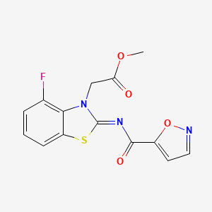 (Z)-methyl 2-(4-fluoro-2-((isoxazole-5-carbonyl)imino)benzo[d]thiazol-3(2H)-yl)acetate