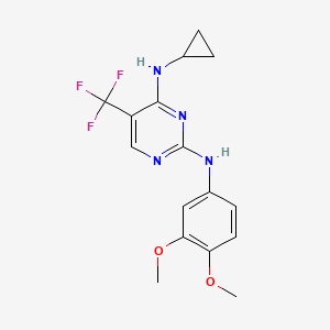 N4-cyclopropyl-N2-(3,4-dimethoxyphenyl)-5-(trifluoromethyl)pyrimidine-2,4-diamine