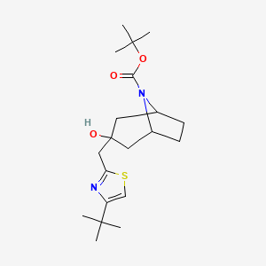 Tert-butyl 3-[(4-tert-butyl-1,3-thiazol-2-yl)methyl]-3-hydroxy-8-azabicyclo[3.2.1]octane-8-carboxylate