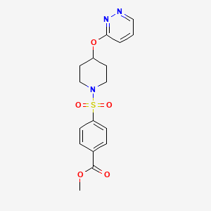 molecular formula C17H19N3O5S B2895899 Methyl 4-((4-(pyridazin-3-yloxy)piperidin-1-yl)sulfonyl)benzoate CAS No. 1797592-44-9