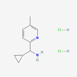 molecular formula C10H15ClN2 B2895907 cyclopropyl-(5-methyl-2-pyridinyl)methanamine;hydrochloride CAS No. 2197057-41-1