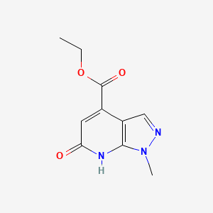 molecular formula C10H11N3O3 B2895910 ethyl 1-methyl-6-oxo-6,7-dihydro-1H-pyrazolo[3,4-b]pyridine-4-carboxylate CAS No. 1245808-56-3