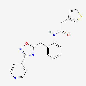 B2895916 N-(2-((3-(pyridin-4-yl)-1,2,4-oxadiazol-5-yl)methyl)phenyl)-2-(thiophen-3-yl)acetamide CAS No. 1797139-13-9