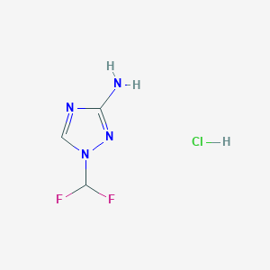 molecular formula C3H5ClF2N4 B2895918 1-(difluoromethyl)-1H-1,2,4-triazol-3-amine hydrochloride CAS No. 2137599-17-6