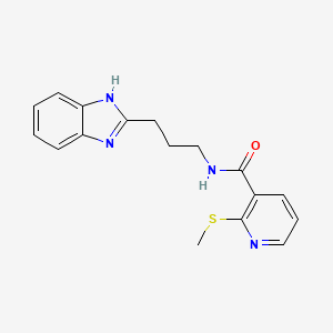 molecular formula C17H18N4OS B2895943 N-[3-(1H-1,3-benzodiazol-2-yl)propyl]-2-(methylsulfanyl)pyridine-3-carboxamide CAS No. 1090781-15-9
