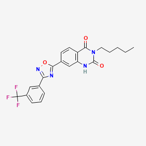 3-pentyl-7-(3-(3-(trifluoromethyl)phenyl)-1,2,4-oxadiazol-5-yl)quinazoline-2,4(1H,3H)-dione