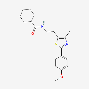 molecular formula C20H26N2O2S B2895961 N-{2-[2-(4-methoxyphenyl)-4-methyl-1,3-thiazol-5-yl]ethyl}cyclohexanecarboxamide CAS No. 869070-16-6