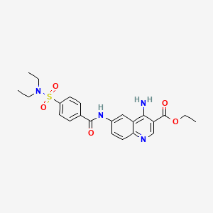 molecular formula C23H26N4O5S B2895963 Ethyl 4-amino-6-[4-(diethylsulfamoyl)benzamido]quinoline-3-carboxylate CAS No. 1018161-97-1