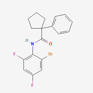 molecular formula C18H16BrF2NO B2895965 N-(2-bromo-4,6-difluorophenyl)-1-phenylcyclopentane-1-carboxamide CAS No. 1023500-95-9