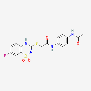 N-(4-acetamidophenyl)-2-((7-fluoro-1,1-dioxido-4H-benzo[e][1,2,4]thiadiazin-3-yl)thio)acetamide