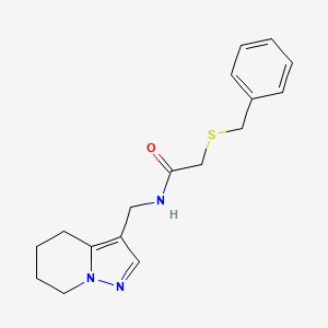 2-(benzylthio)-N-((4,5,6,7-tetrahydropyrazolo[1,5-a]pyridin-3-yl)methyl)acetamide