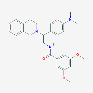 molecular formula C28H33N3O3 B2895977 N-{2-[4-(dimethylamino)phenyl]-2-(1,2,3,4-tetrahydroisoquinolin-2-yl)ethyl}-3,5-dimethoxybenzamide CAS No. 1005305-49-6