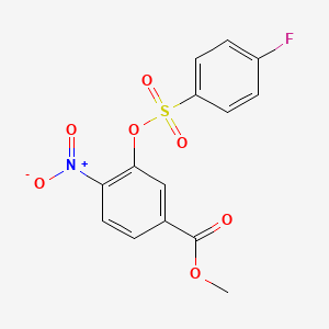 Methyl 3-(((4-fluorophenyl)sulfonyl)oxy)-4-nitrobenzenecarboxylate