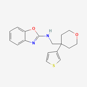 molecular formula C17H18N2O2S B2895983 N-{[4-(thiophen-3-yl)oxan-4-yl]methyl}-1,3-benzoxazol-2-amine CAS No. 2379994-13-3