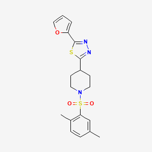 2-(1-((2,5-Dimethylphenyl)sulfonyl)piperidin-4-yl)-5-(furan-2-yl)-1,3,4-thiadiazole