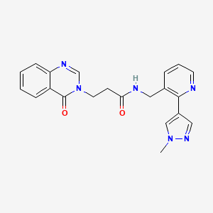 N-((2-(1-methyl-1H-pyrazol-4-yl)pyridin-3-yl)methyl)-3-(4-oxoquinazolin-3(4H)-yl)propanamide