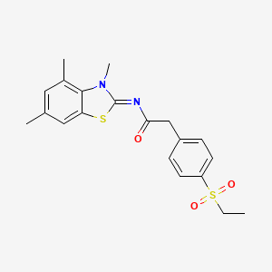 (E)-2-(4-(ethylsulfonyl)phenyl)-N-(3,4,6-trimethylbenzo[d]thiazol-2(3H)-ylidene)acetamide