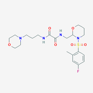 N1-((3-((4-fluoro-2-methylphenyl)sulfonyl)-1,3-oxazinan-2-yl)methyl)-N2-(3-morpholinopropyl)oxalamide