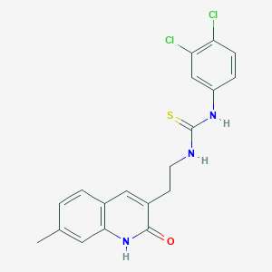 1-(3,4-Dichlorophenyl)-3-(2-(7-methyl-2-oxo-1,2-dihydroquinolin-3-yl)ethyl)thiourea