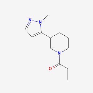 molecular formula C12H17N3O B2896008 1-[3-(1-methyl-1H-pyrazol-5-yl)piperidin-1-yl]prop-2-en-1-one CAS No. 2187469-50-5