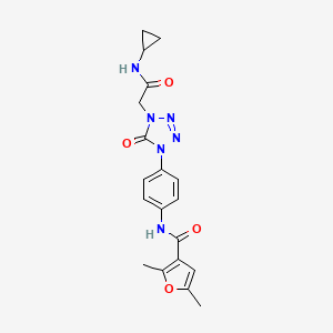 molecular formula C19H20N6O4 B2896029 N-(4-(4-(2-(cyclopropylamino)-2-oxoethyl)-5-oxo-4,5-dihydro-1H-tetrazol-1-yl)phenyl)-2,5-dimethylfuran-3-carboxamide CAS No. 1396815-58-9