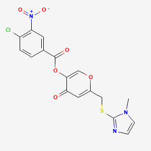 molecular formula C17H12ClN3O6S B2896032 6-(((1-methyl-1H-imidazol-2-yl)thio)methyl)-4-oxo-4H-pyran-3-yl 4-chloro-3-nitrobenzoate CAS No. 896310-01-3